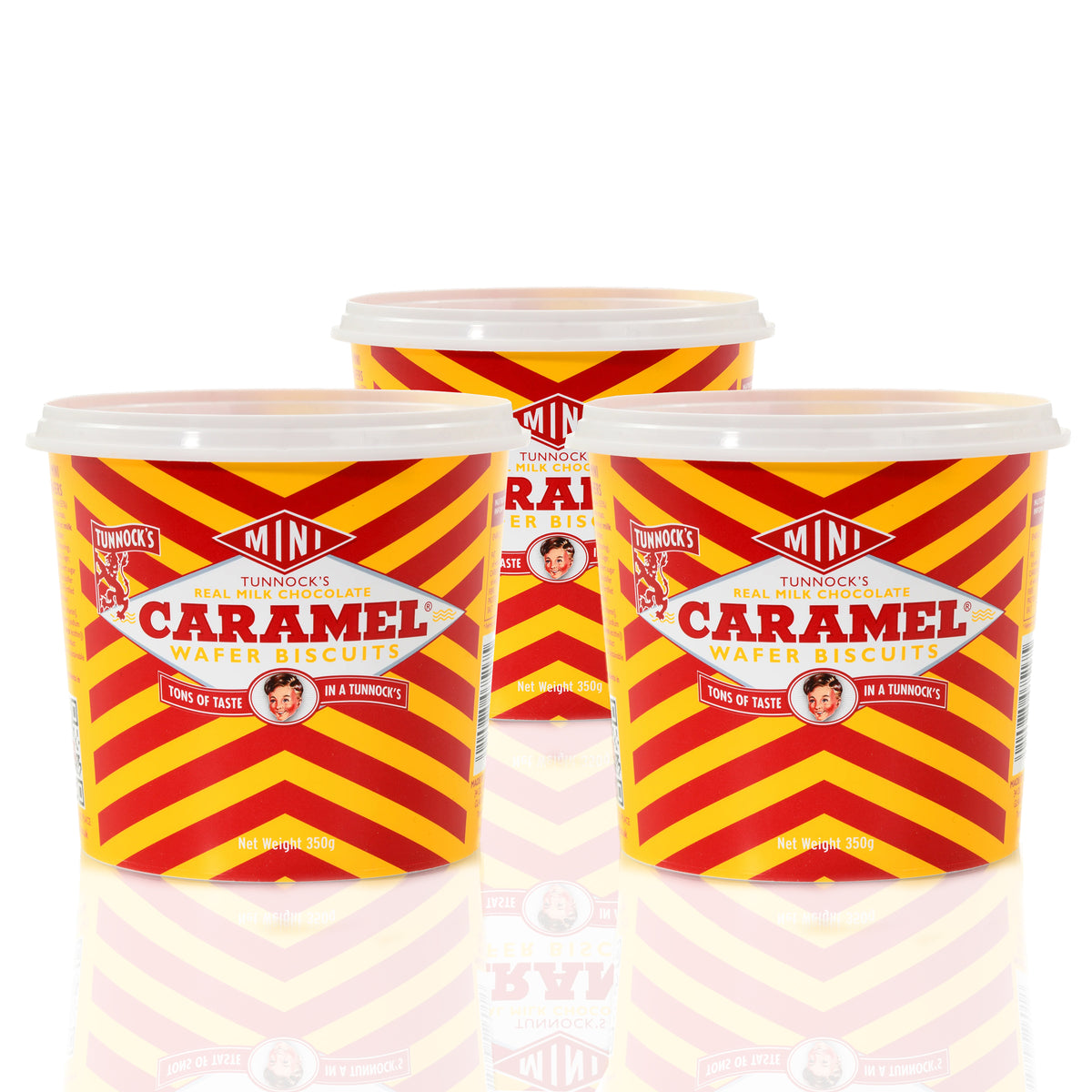 Tunnock's Mini Caramel Wafers Tub Bundle 3 x 350g