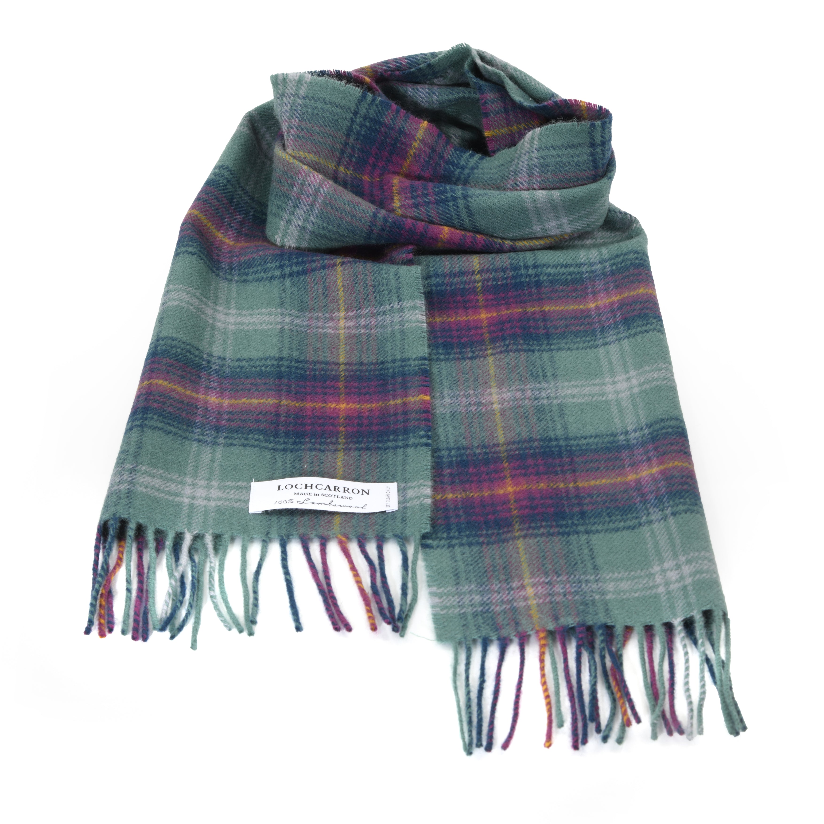 Aqua Plain Coloured buy Scarf Lambswool Unisex Lochcarron of Scotland