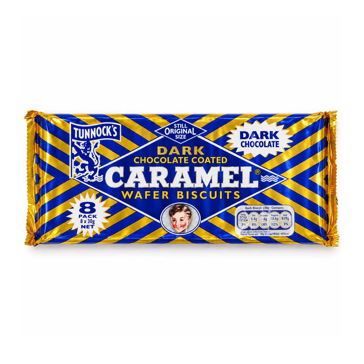 Tunnock's Dark Choc Caramel Wafers (8 Pack)