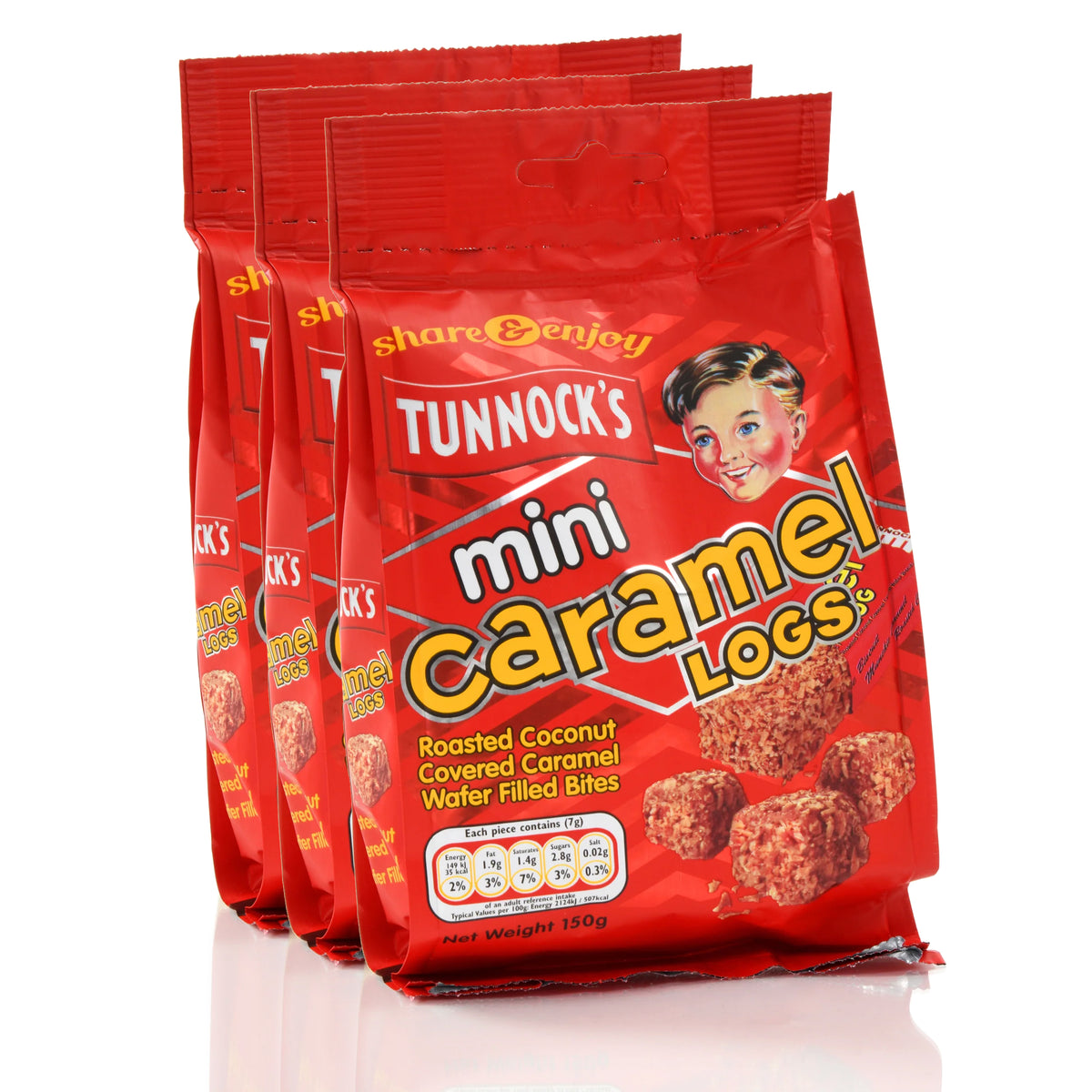 Tunnocks Mini Caramel Log Pouch Bundle 3 x 150g