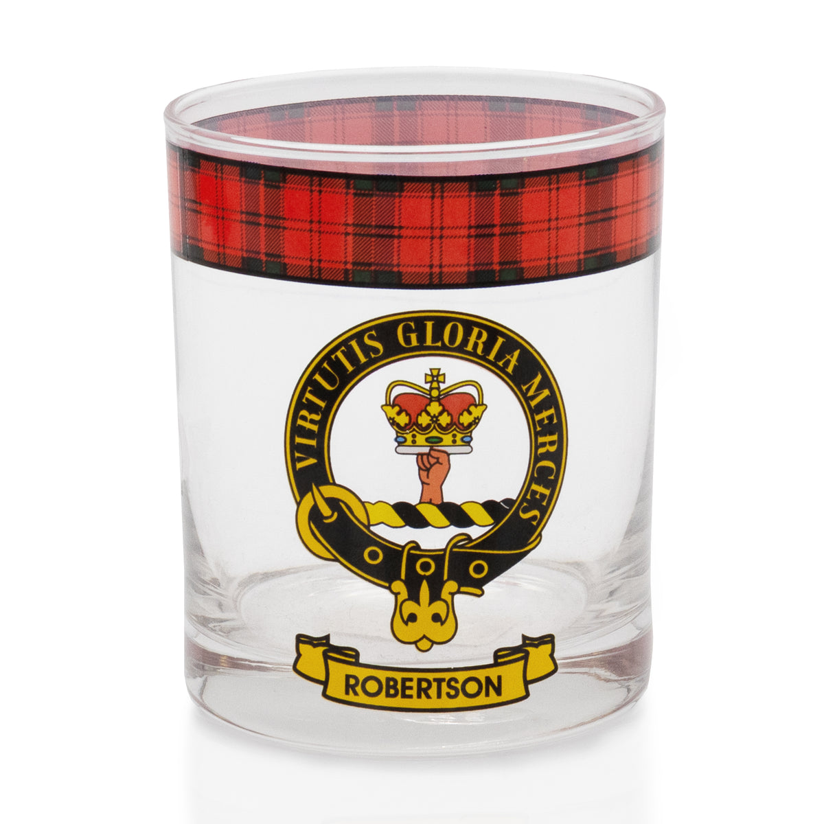 Robertson Clan Crest Whisky Glass