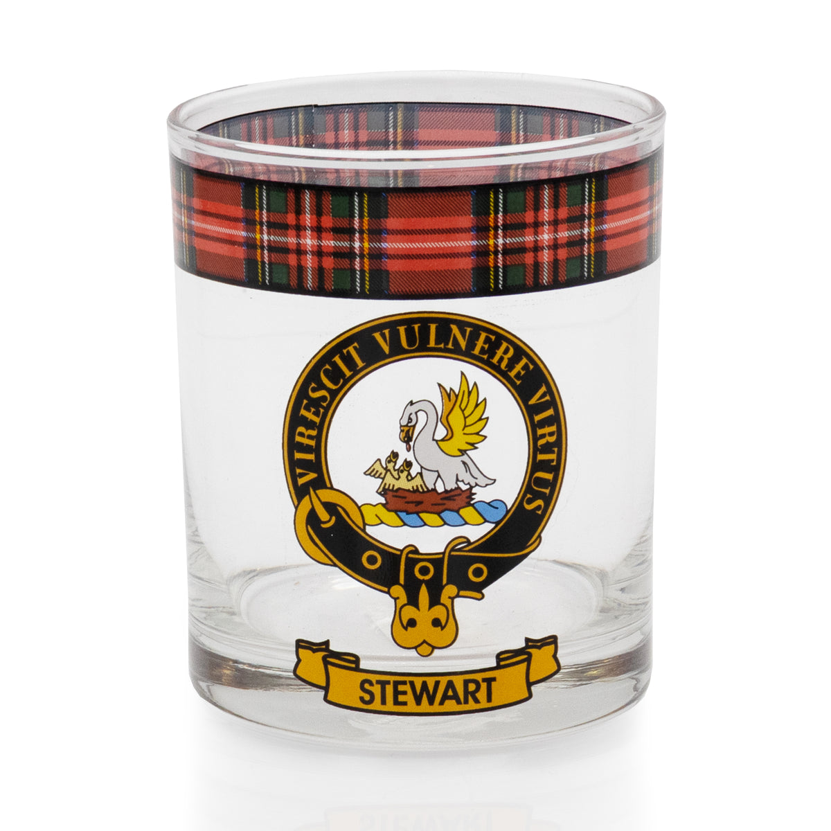 Stewart Clan Crest Whisky Glass