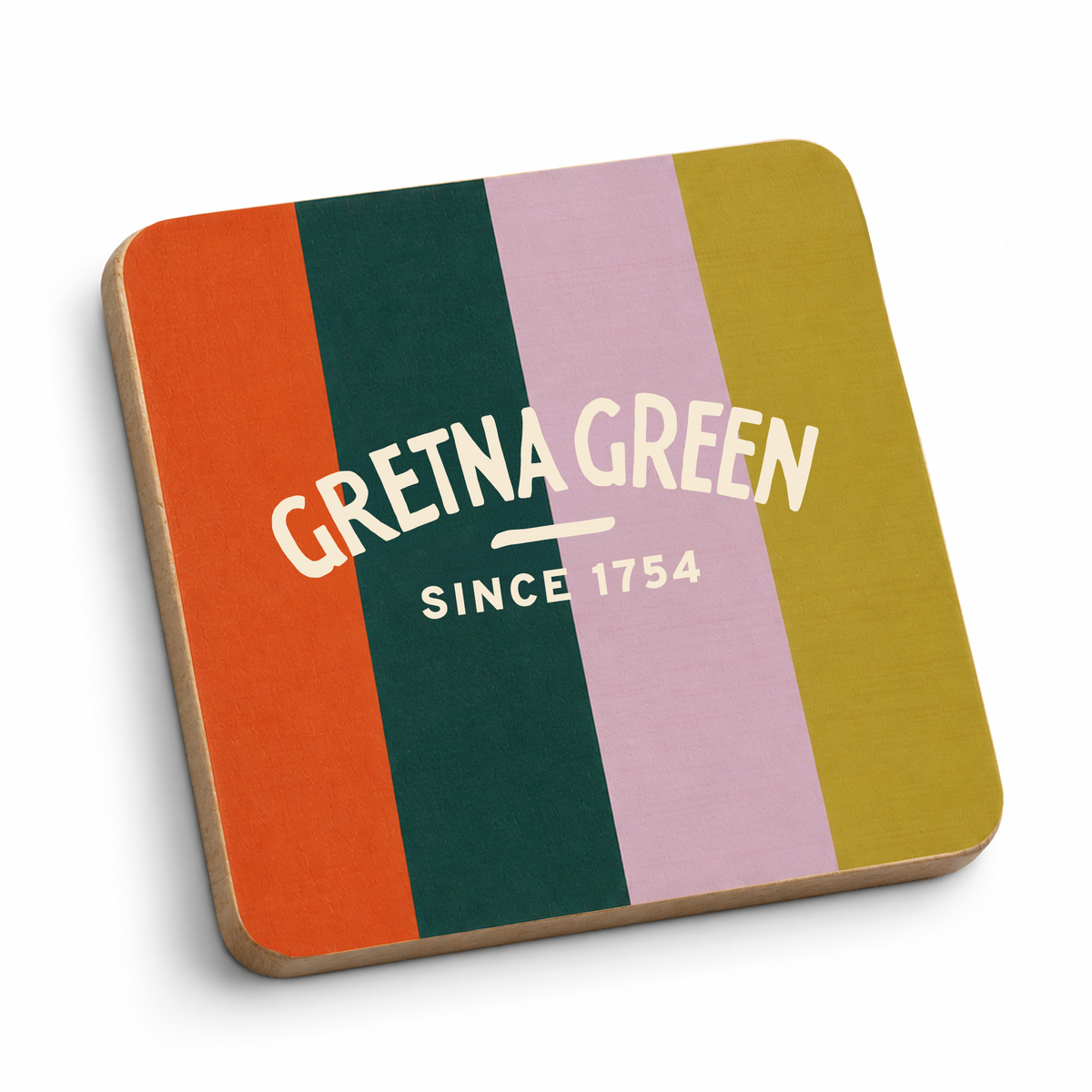 Colour Block Bamboo Coaster