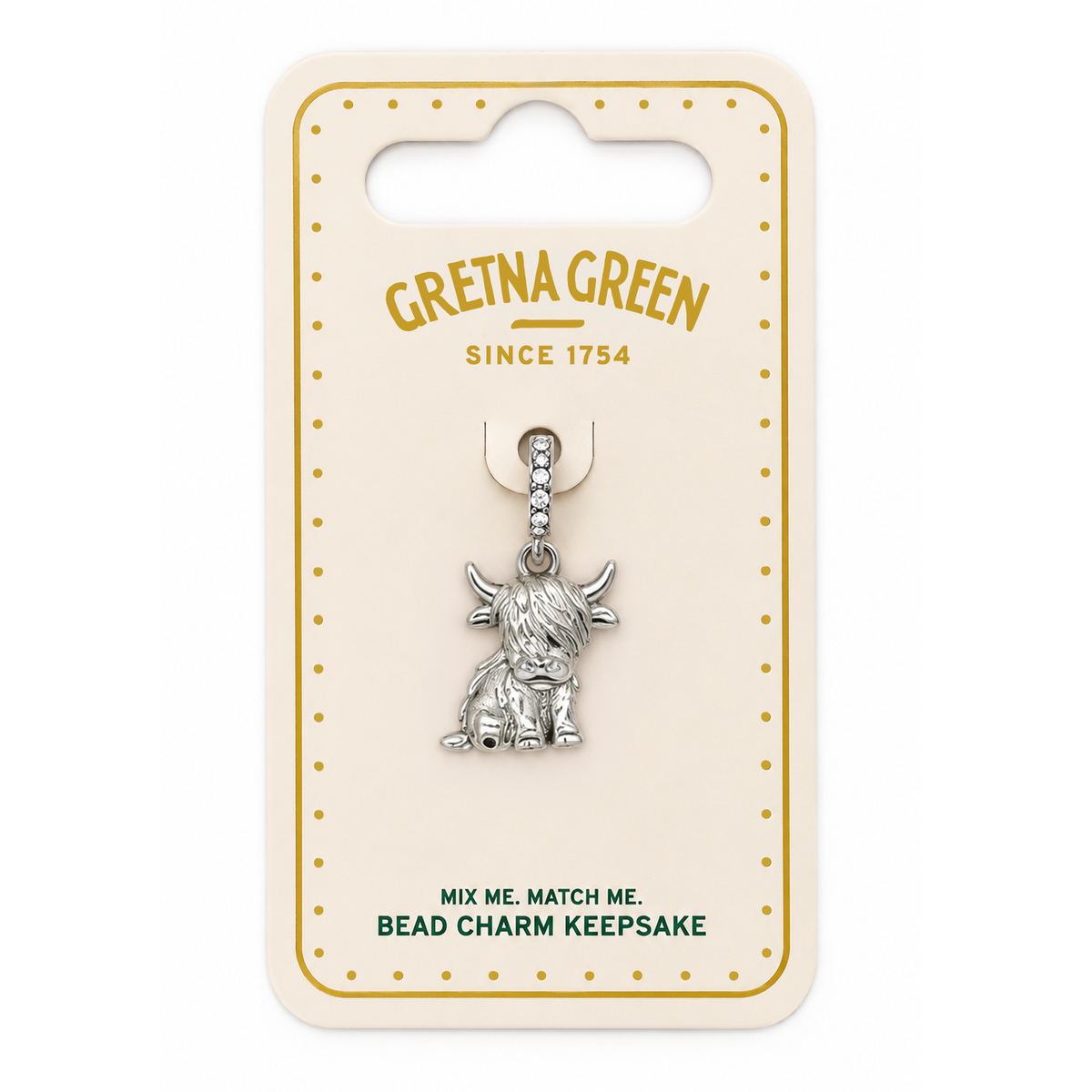 Highland Cow Beaded Charm