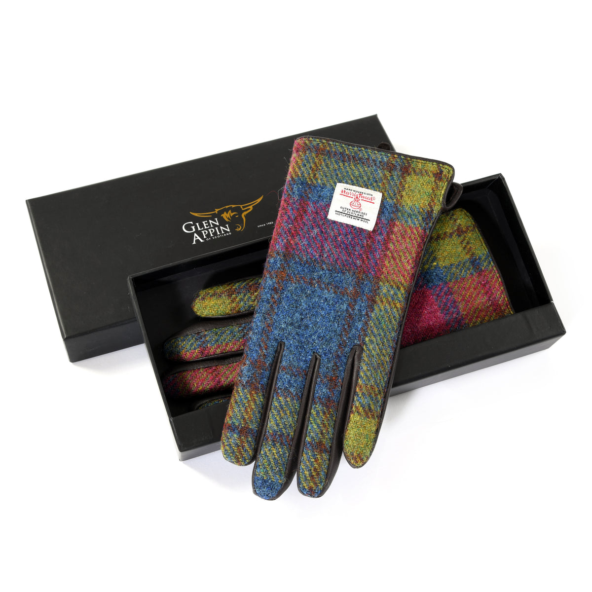 Harris Tweed Ladies Brown Leather Boxed Gloves