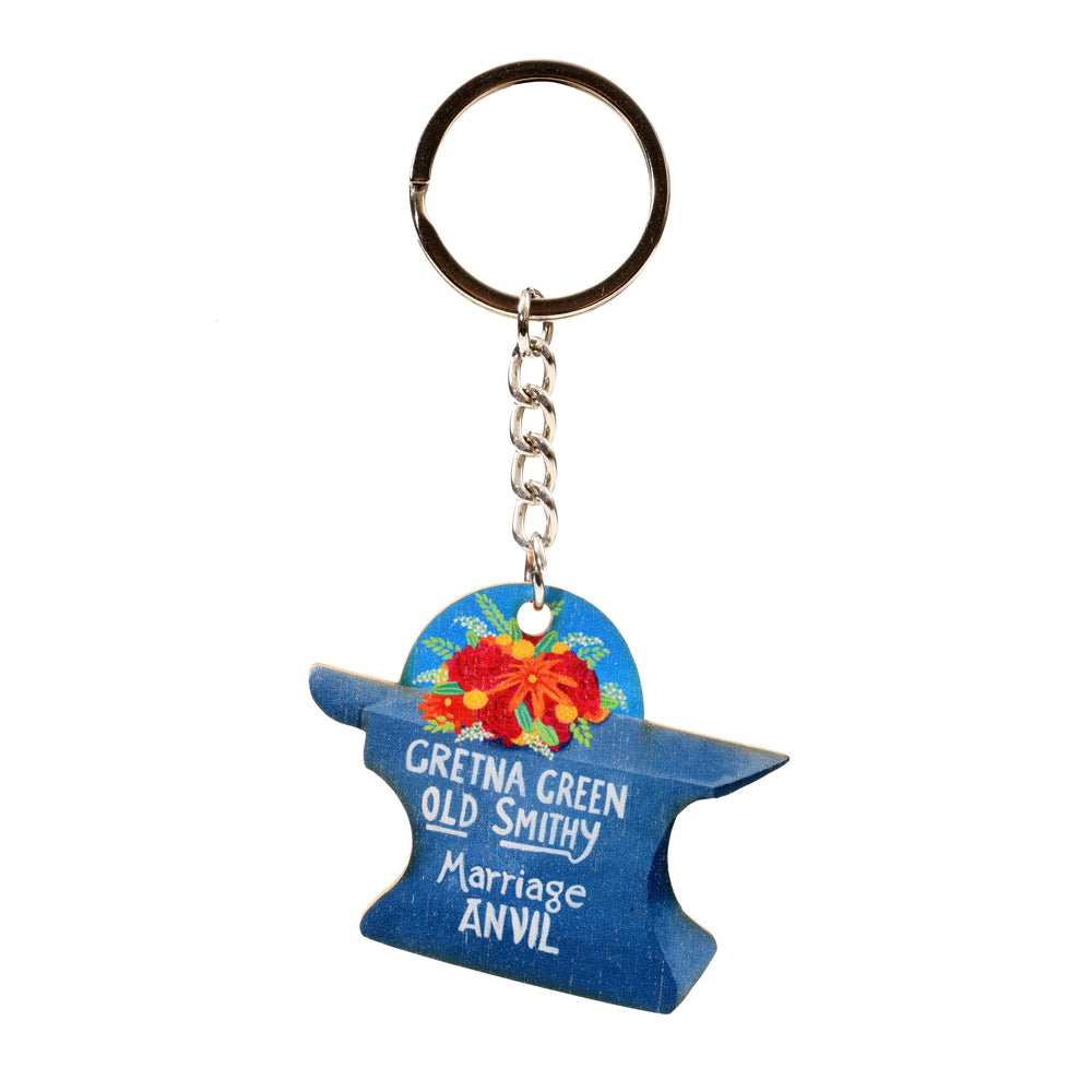 Gretna Green Ailsa Black Anvil Wooden Keyring | Gretna Green Shopping