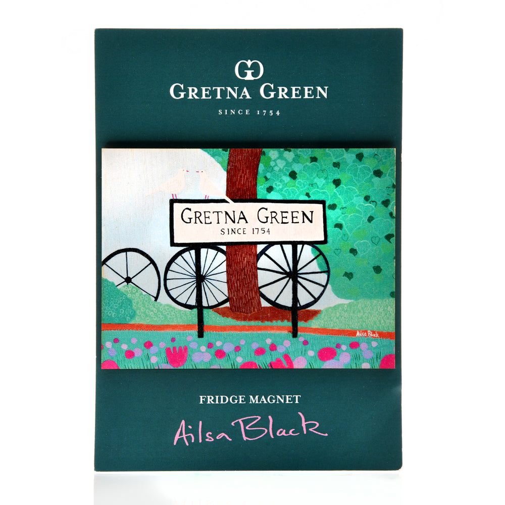 Gretna Green Ailsa Black Sign Wooden Magnet | Gretna Green Shopping