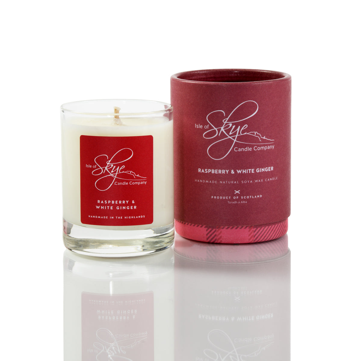 Raspberry & White Ginger Miniature Candle