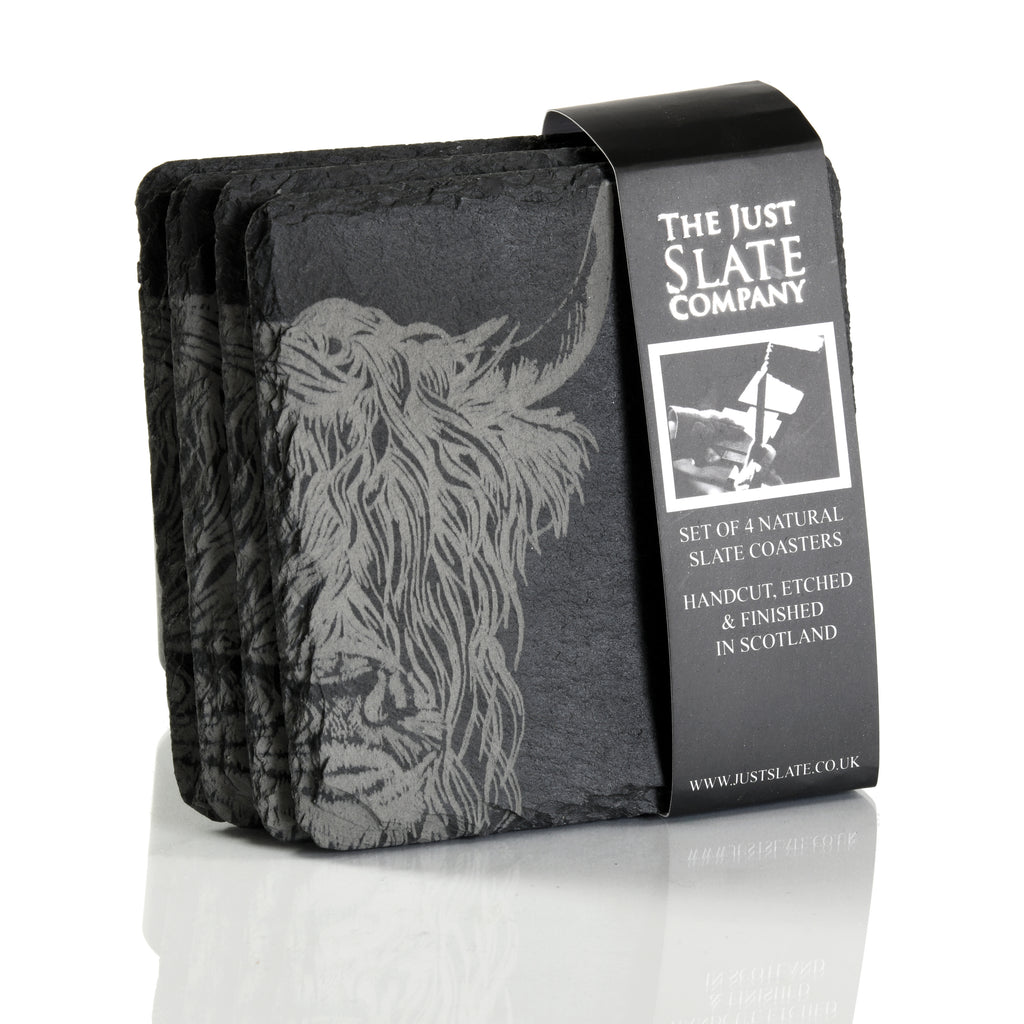 Highland Cow Coasters Set 4