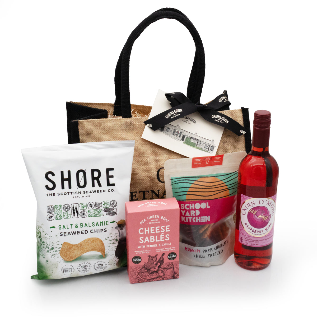 Scottish Wine & Nibbles Jute Bag