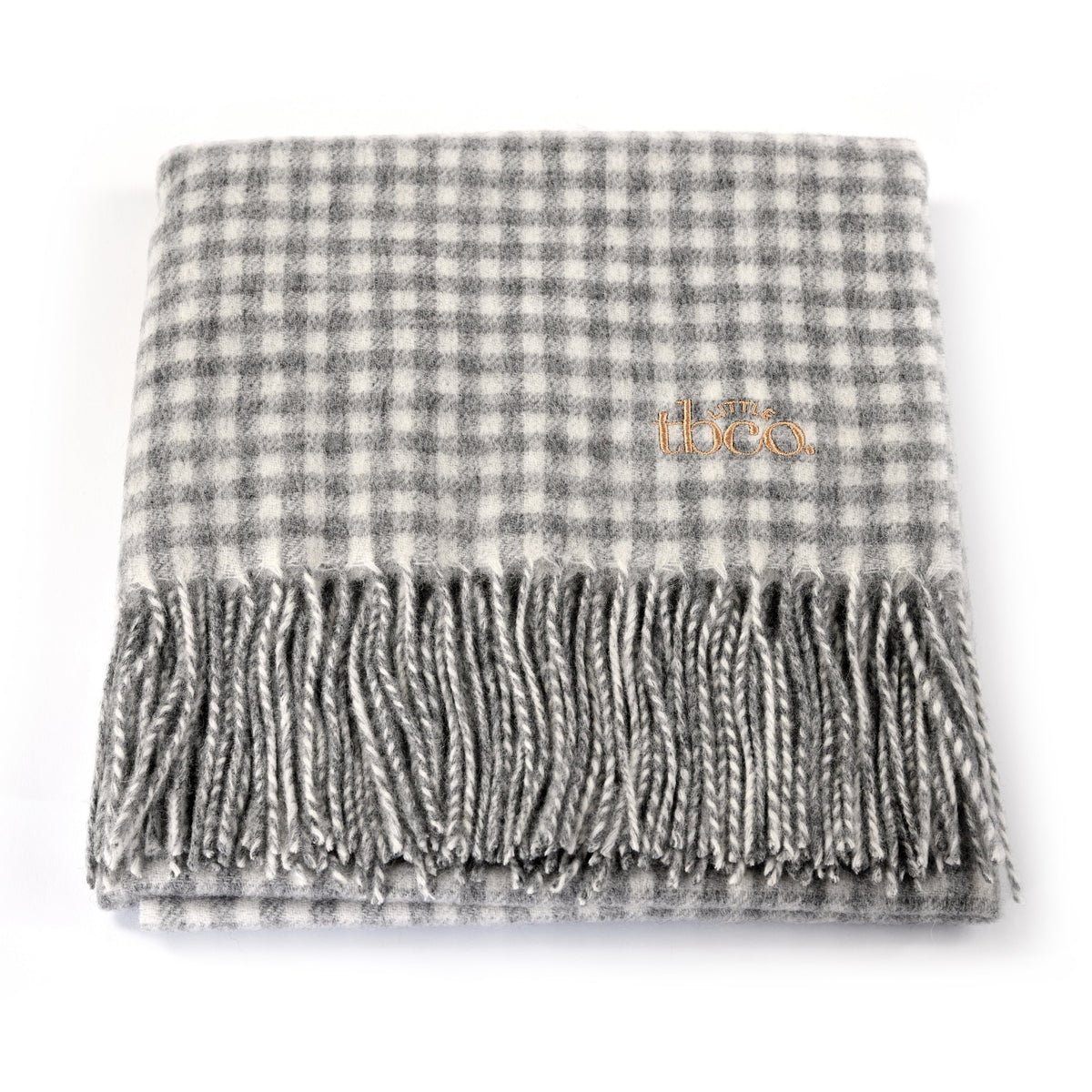 Lambswool Grey Nursery Gingham Baby Blanket