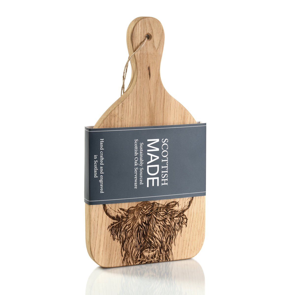 Highland Cow Oak Paddle Small